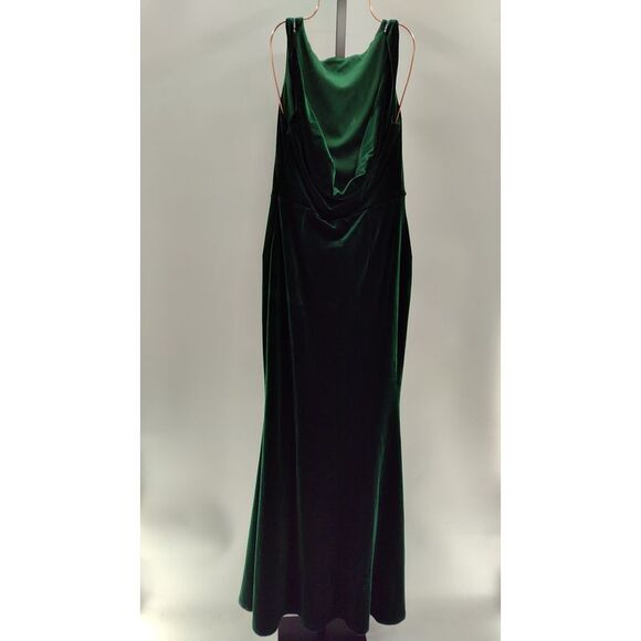 Lulus Women Ravishing Poise Velvet Cowl Back Sleeveless Maxi Dress Green Medium - Picture 3 of 3